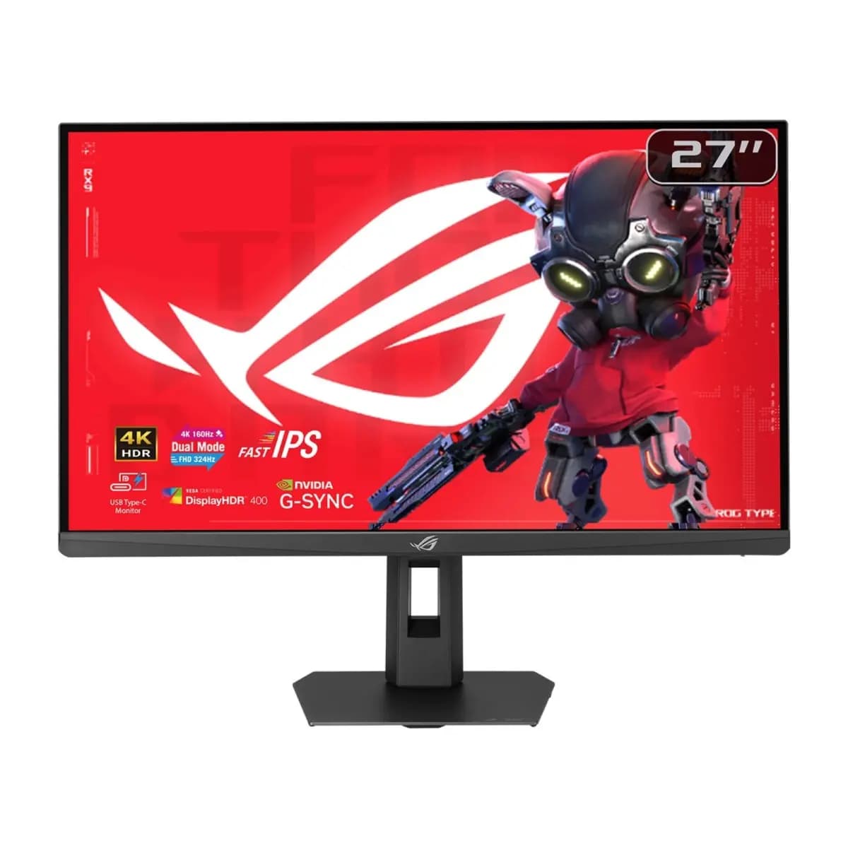 ASUS Monitor Gaming XG27UCSR 27" 4K, Fast IPS Panel, 160Hz, Dual Mode FHD 324Hz, USB-C, G-Sync, HDR