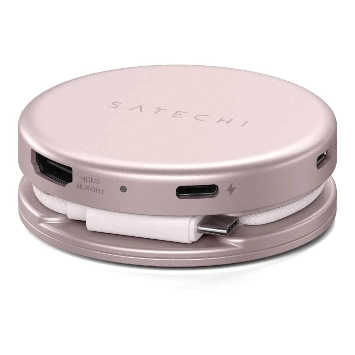 SATECHI USB-C Adapter On-the-Go 5-in-1 Multiport, HDMI 4K 60Hz, USB-C PD 60W, SD čitač kartica, Blush