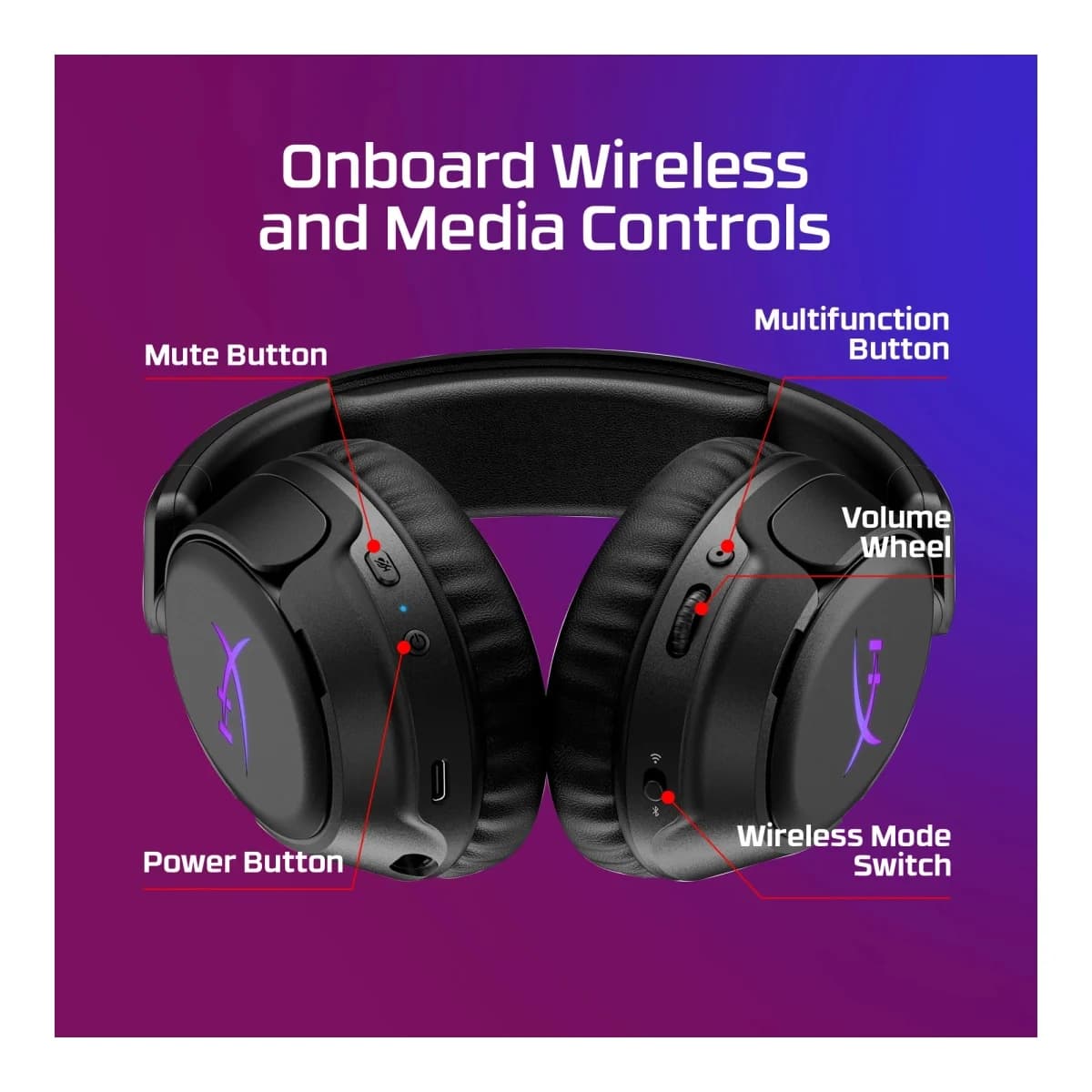 HYPERX Slušalice Cloud Flight 2 RGB Wireless Over-Ear, Mikrofon, Bijele