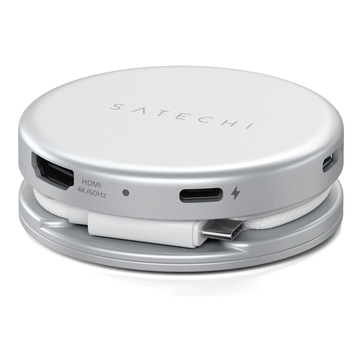 SATECHI Multiport Adapter Onthe-Go 5-in-1, HDMI 4K 60Hz, USB-C PD 60W, SD Card Reader, Silver