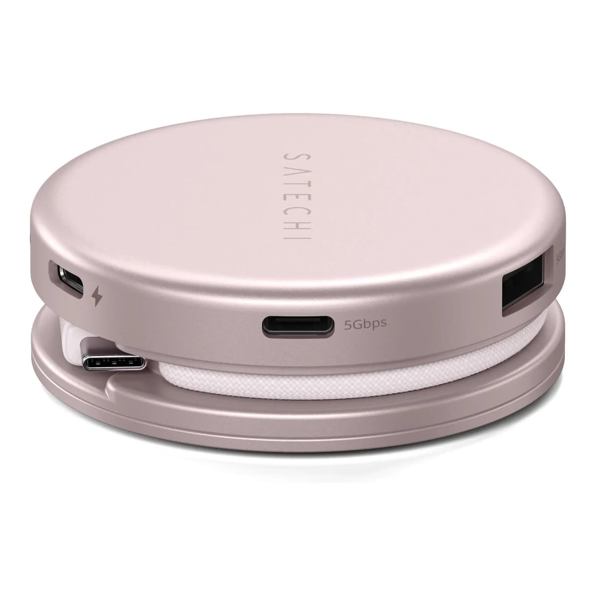 SATECHI USB-C Adapter On-the-Go 5-in-1 Multiport, HDMI 4K 60Hz, USB-C PD 60W, SD čitač kartica, Blush