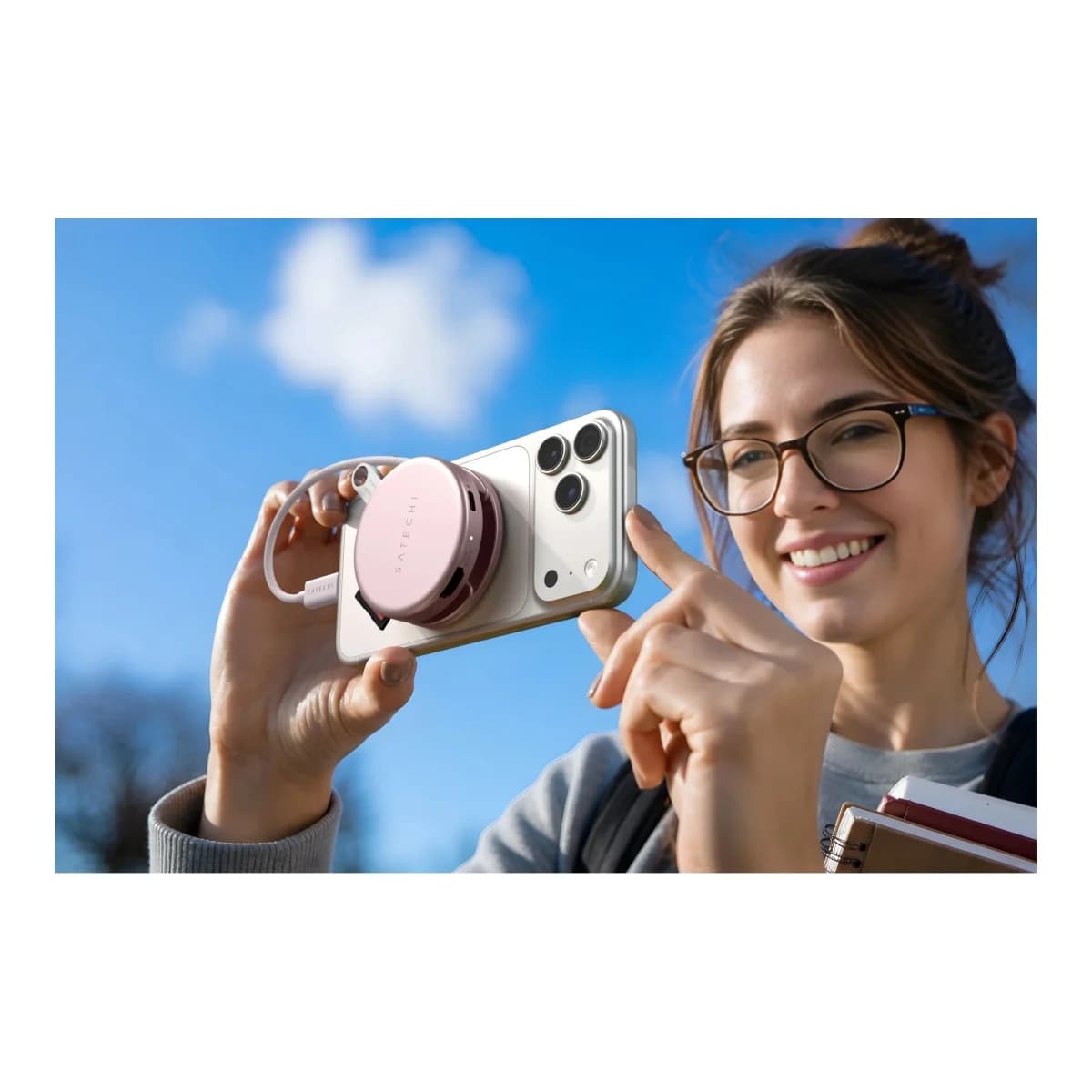 SATECHI USB-C Adapter On-the-Go 5-in-1 Multiport, HDMI 4K 60Hz, USB-C PD 60W, SD čitač kartica, Blush