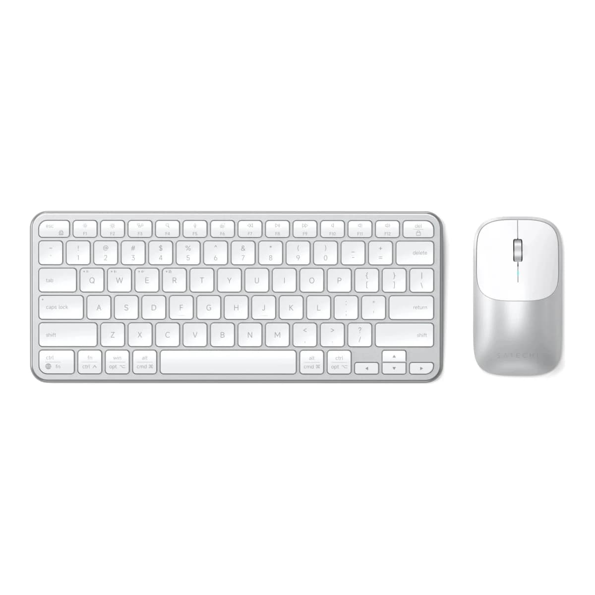 SATECHI Bežični komplet Tastatura i Miš Slim CEX1, Bluetooth, US English, Silver