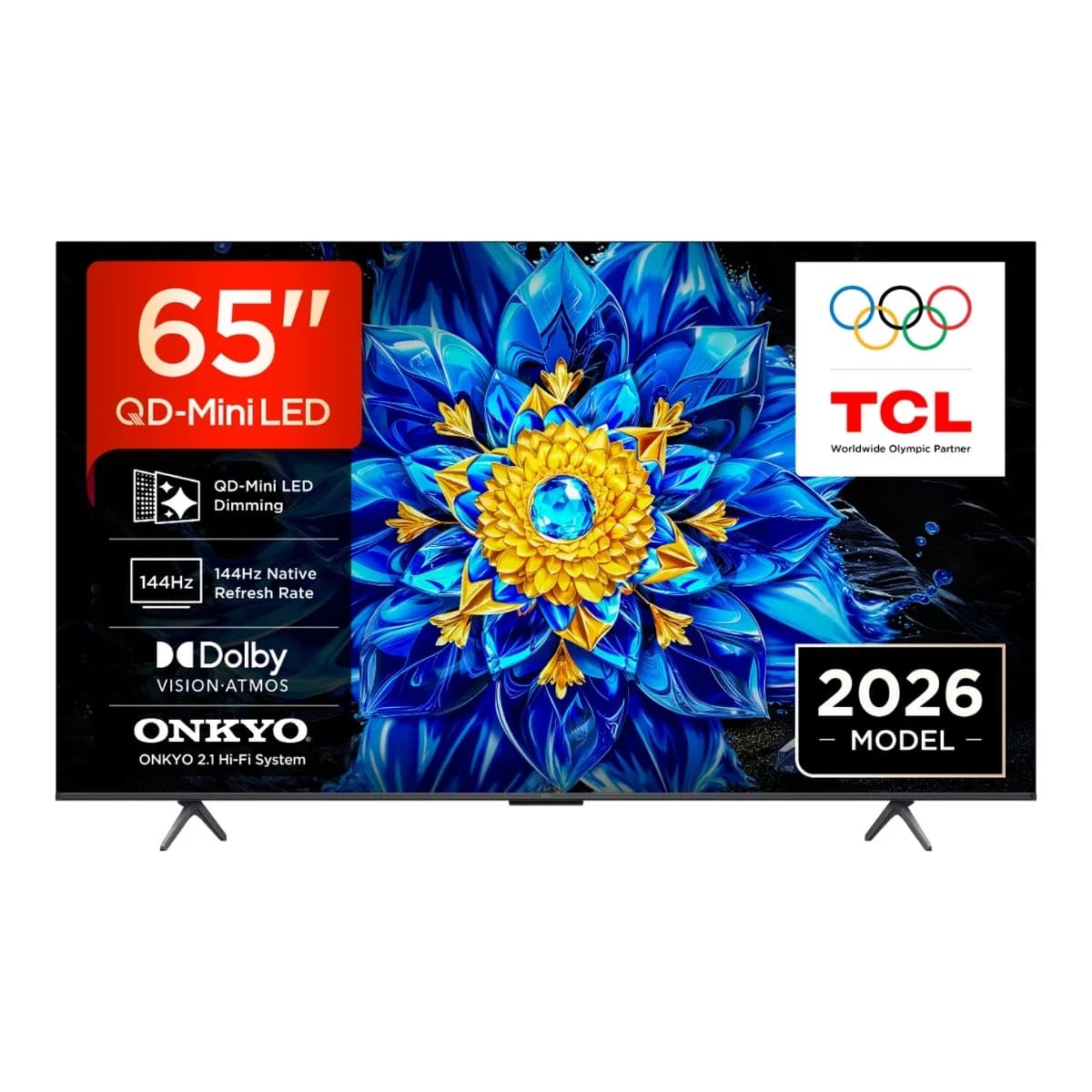 TCL TV 65" 4K QD-Mini LED 65P8L, Smart TV, Google TV, 144Hz, Dolby Atmos, Dolby Vision