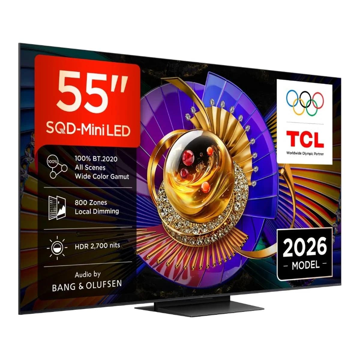 TCL TV 55" 4K SQD-Mini LED 55C7L, Smart TV, Google TV, 144Hz, 2700 nits, B&amp;O, 800 zones