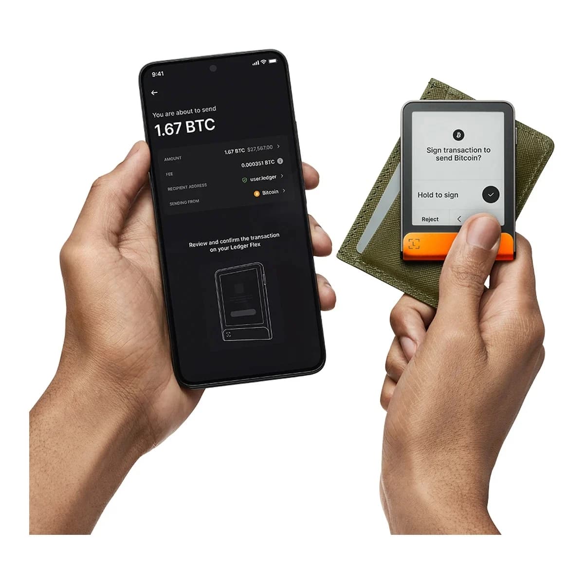 LEDGER Kripto novčanik Flex, Orange, Ledger Recovery Key