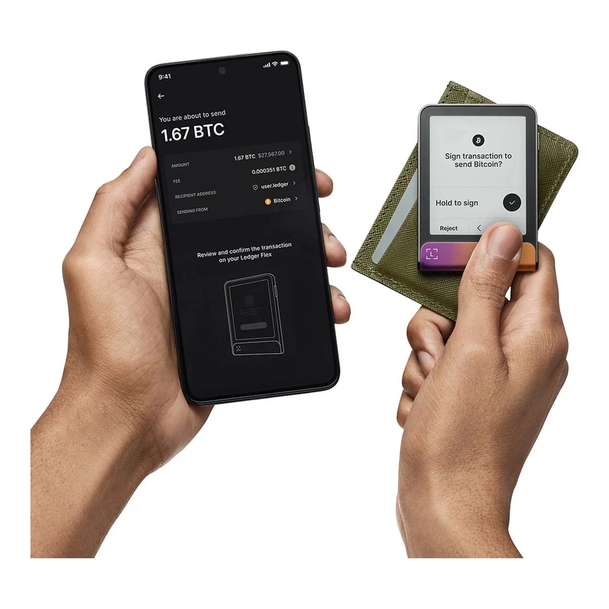 LEDGER Hardverski novčanik Flex, Ledger Recovery Key, Ferro Fuchsia
