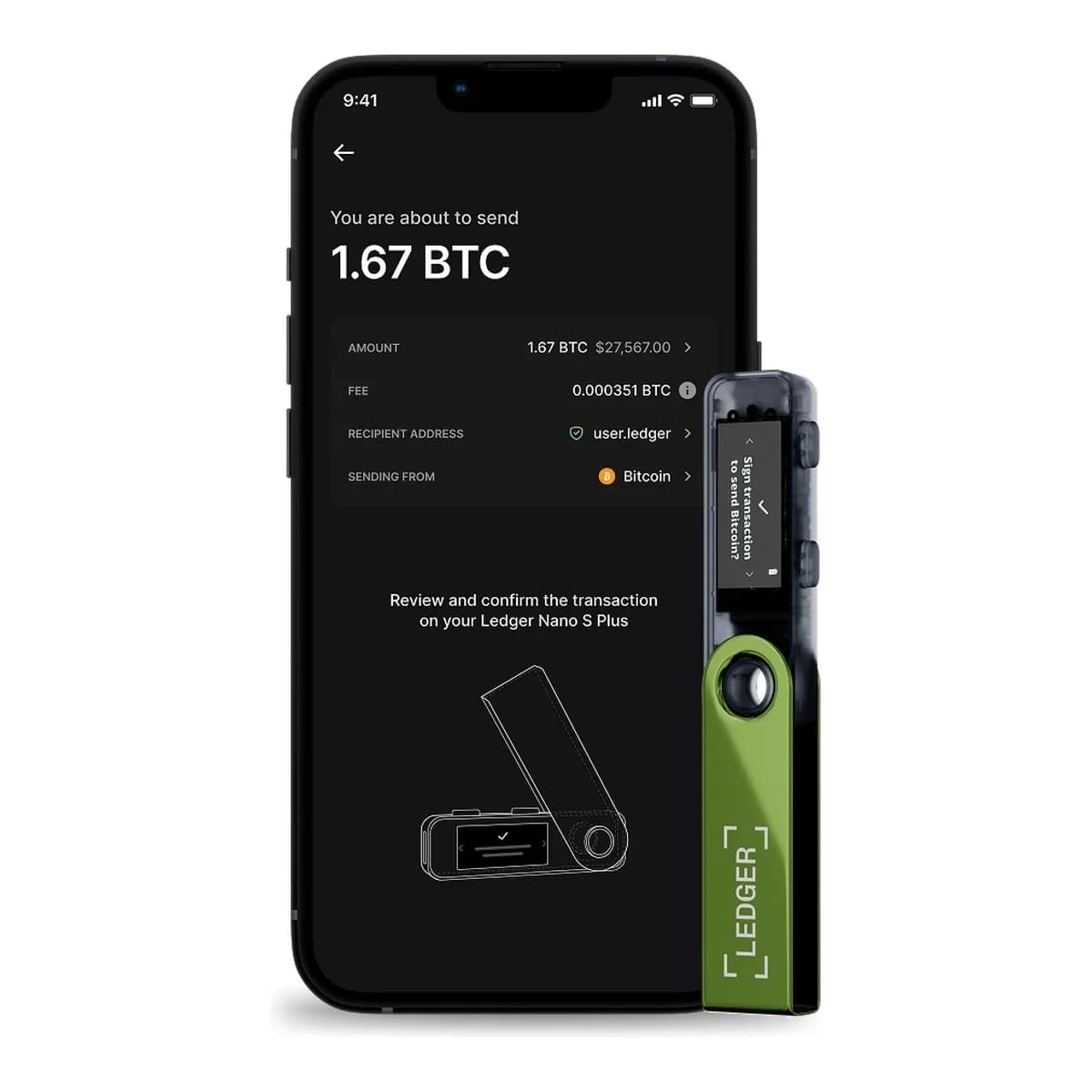 LEDGER Hardverski novčanik Nano S Plus, Oxidate Green