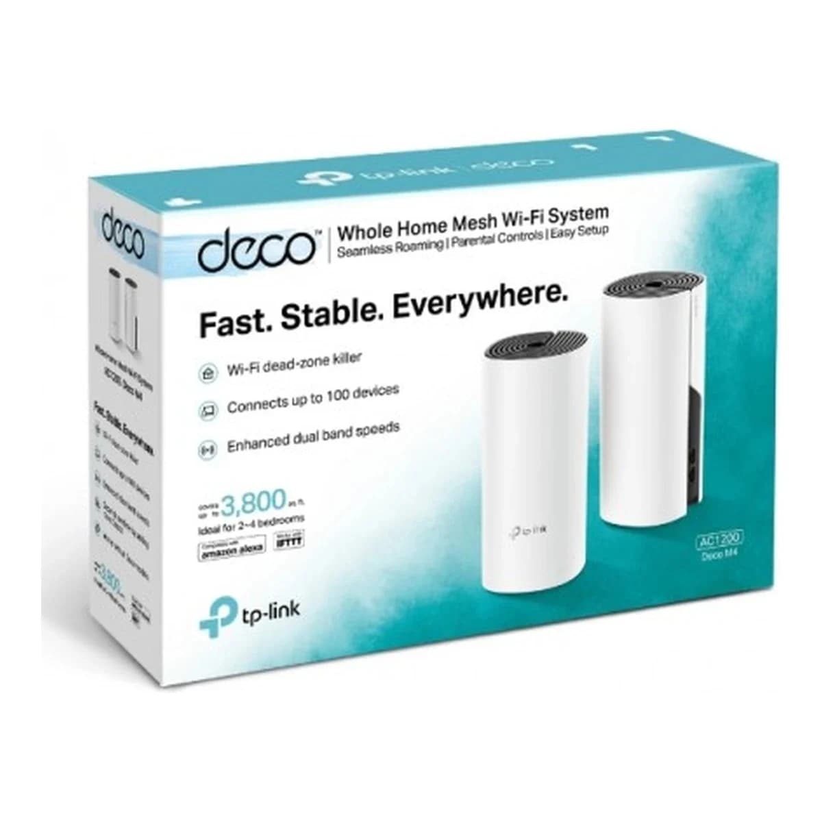TP-LINK Router WiFi 5 AC1200 Deco M4 (2-pack) Mesh Wi-Fi System, Dual-Band, MU-MIMO, Beamforming