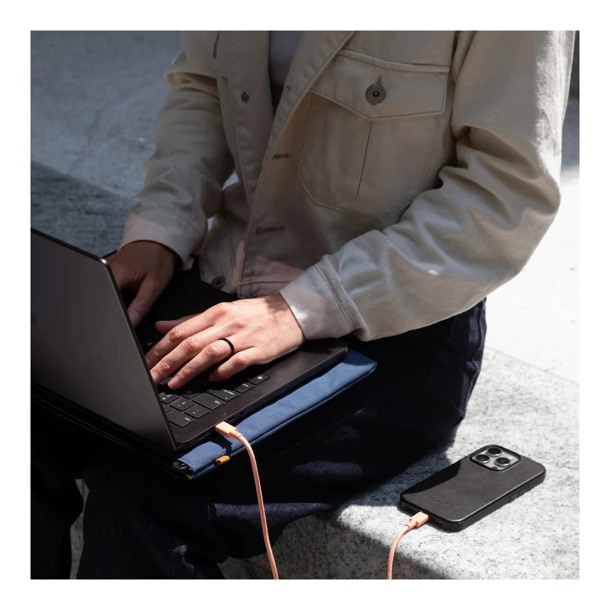 NATIVE UNION Kabel Belt Cable, USB-C na USB-C, 1,2 m, Apricot