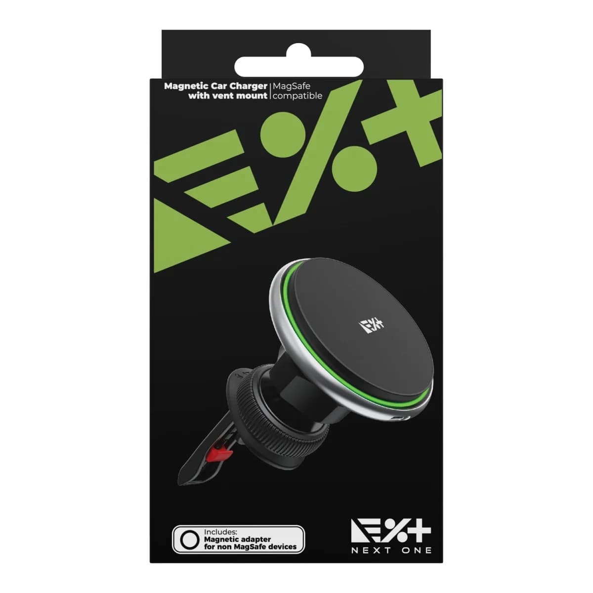 NEXTONE Auto Punjač Magnetic Car Charger, MagSafe Kompatibilan, Crni