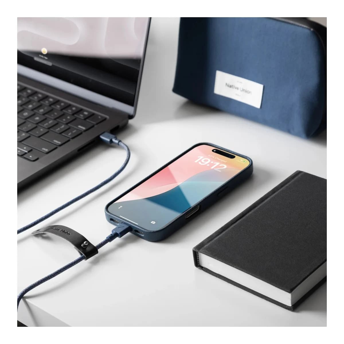 NATIVE UNION USB-C Kabl Belt Cable, USB-C na USB-C, 1,2m, Navy