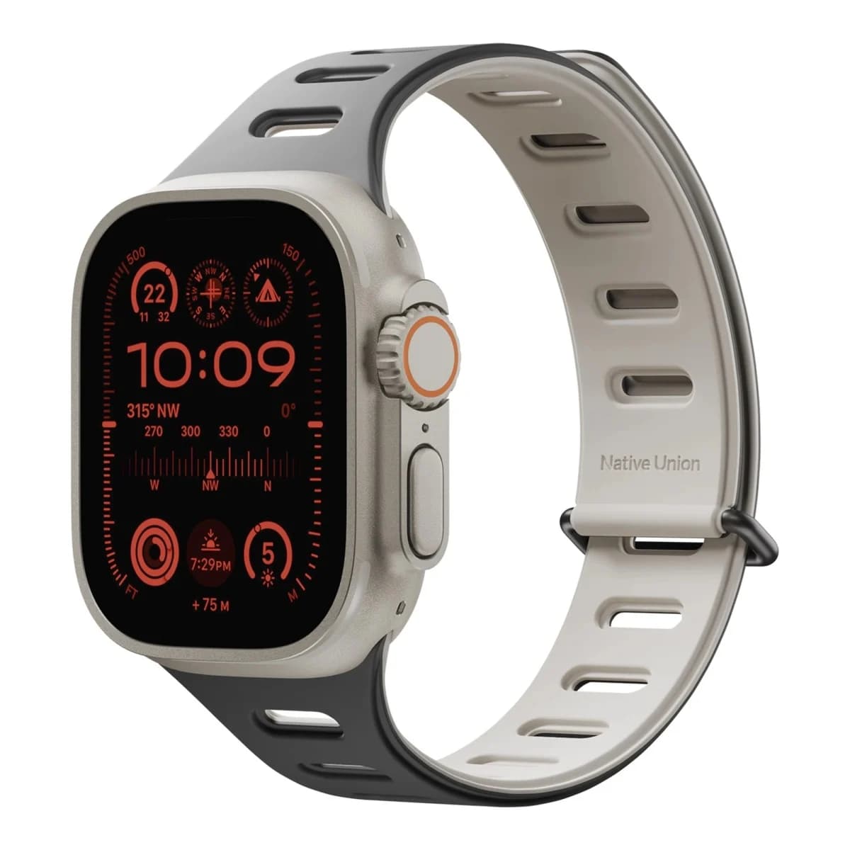 NATIVE UNION Remen za Apple Watch Active Watch Band, 42/44/45/49mm, Black/Sandstone