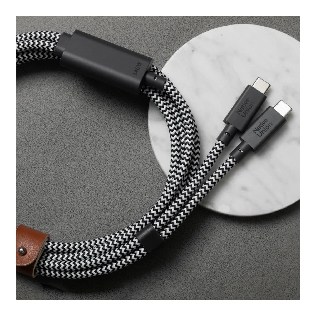NATIVE UNION Kabl Belt Cable 2-in-1, USB-C na USB-C, 140W, Zebra