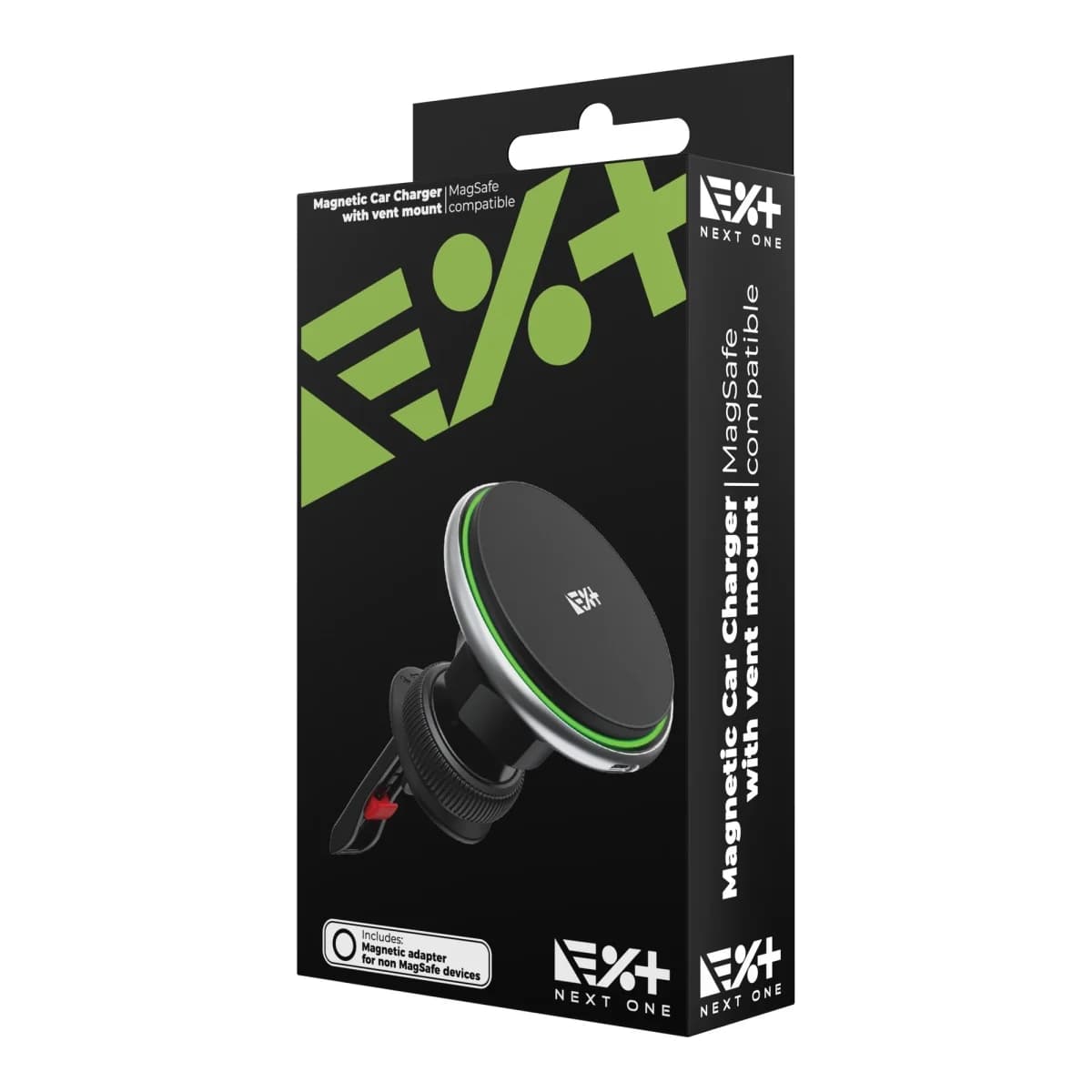 NEXTONE Auto Punjač Magnetic Car Charger, MagSafe Kompatibilan, Crni