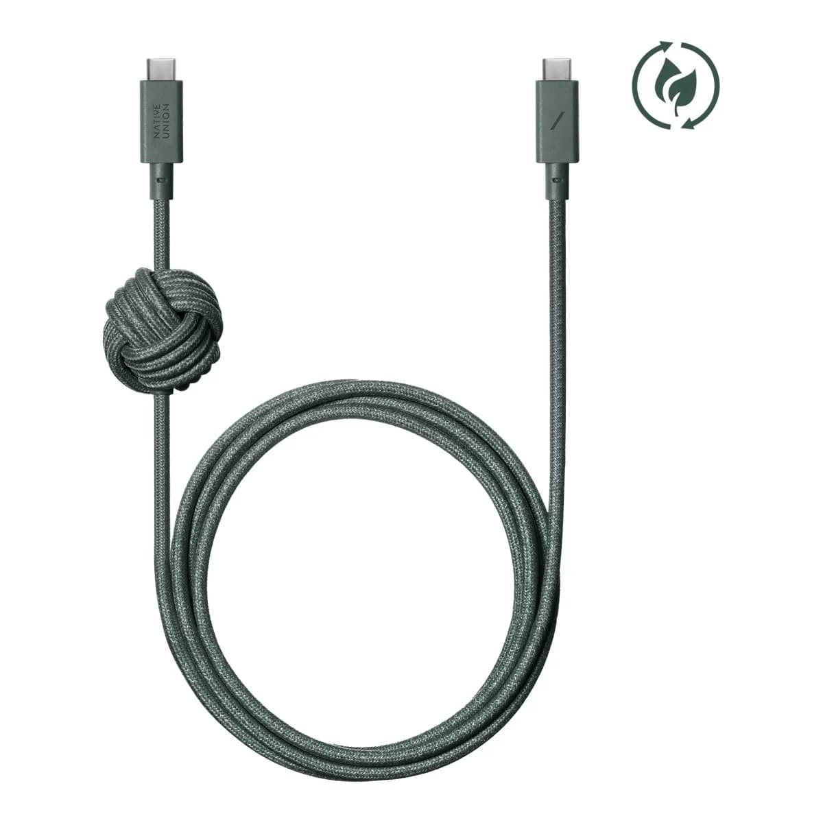 NATIVE UNION Kabl Anchor, USB-C na USB-C, 3m, Slate Green