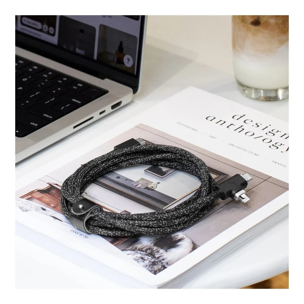 NATIVE UNION Kabel Belt Cable Duo Pro, USB-C na USB-C/Lightning, 240W, 2,4m, Cosmos