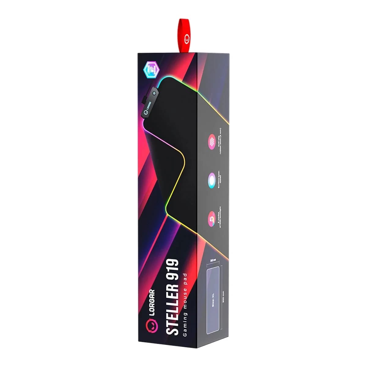 LORGAR Podloga za miš Steller 919, High-Speed površina, RGB osvjetljenje, Anti-Slip gumena baza, USB povezivanje, 900 x 360 x 3 mm