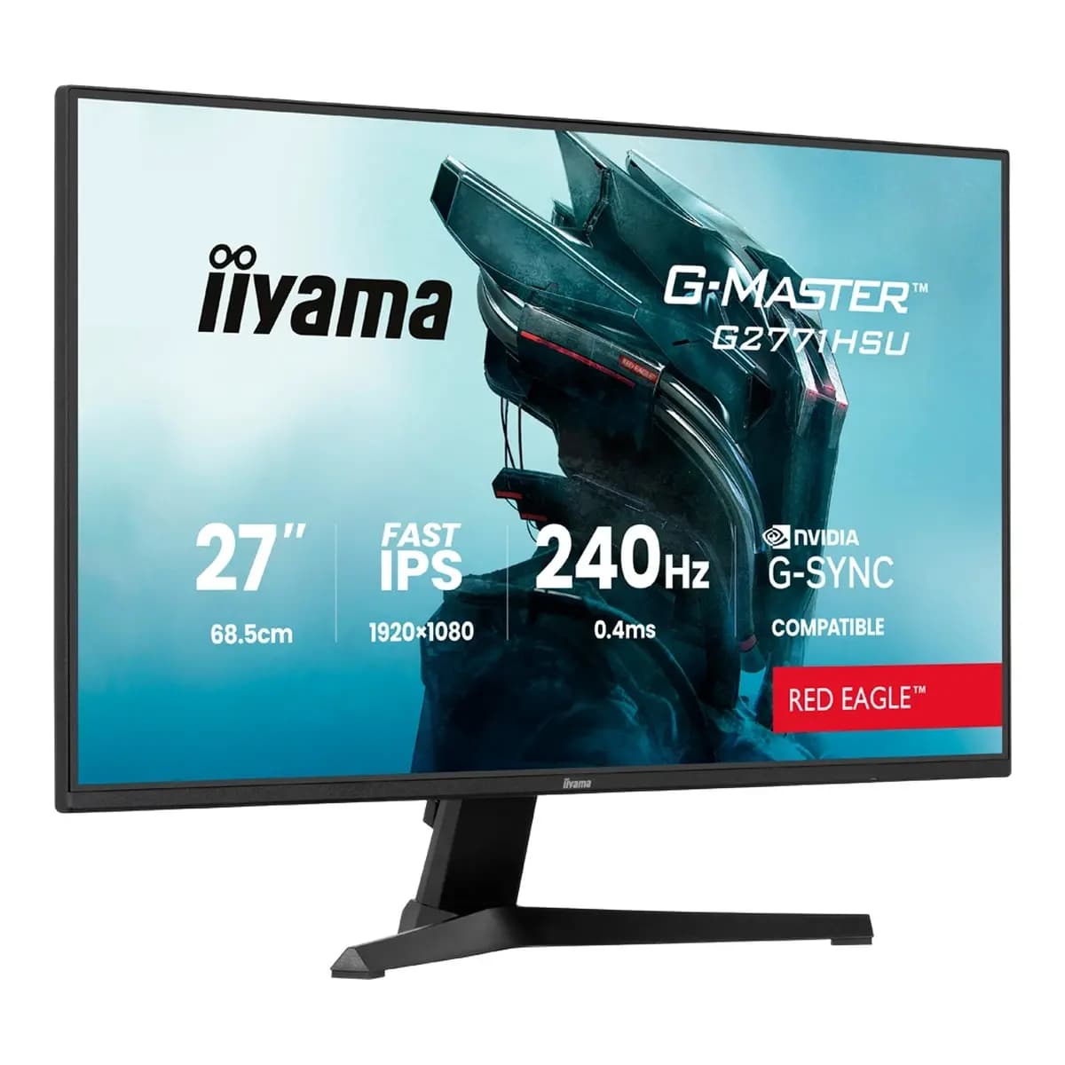 IIYAMA Monitor Gaming G-Master Red Eagle 27" Full HD, Fast IPS Panel, 240Hz, 0.4ms MPRT, G-SYNC Compatible, 2x HDMI, DisplayPort, Zvučnici, USB Hub