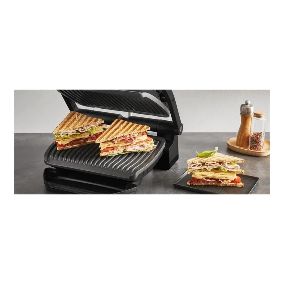TEFAL Kontaktni roštilj Optigrill+ Black GC717810, 6 automatskih programa, automatska prilagodba vremena kuhanja, tehnologija mjerenja debljine