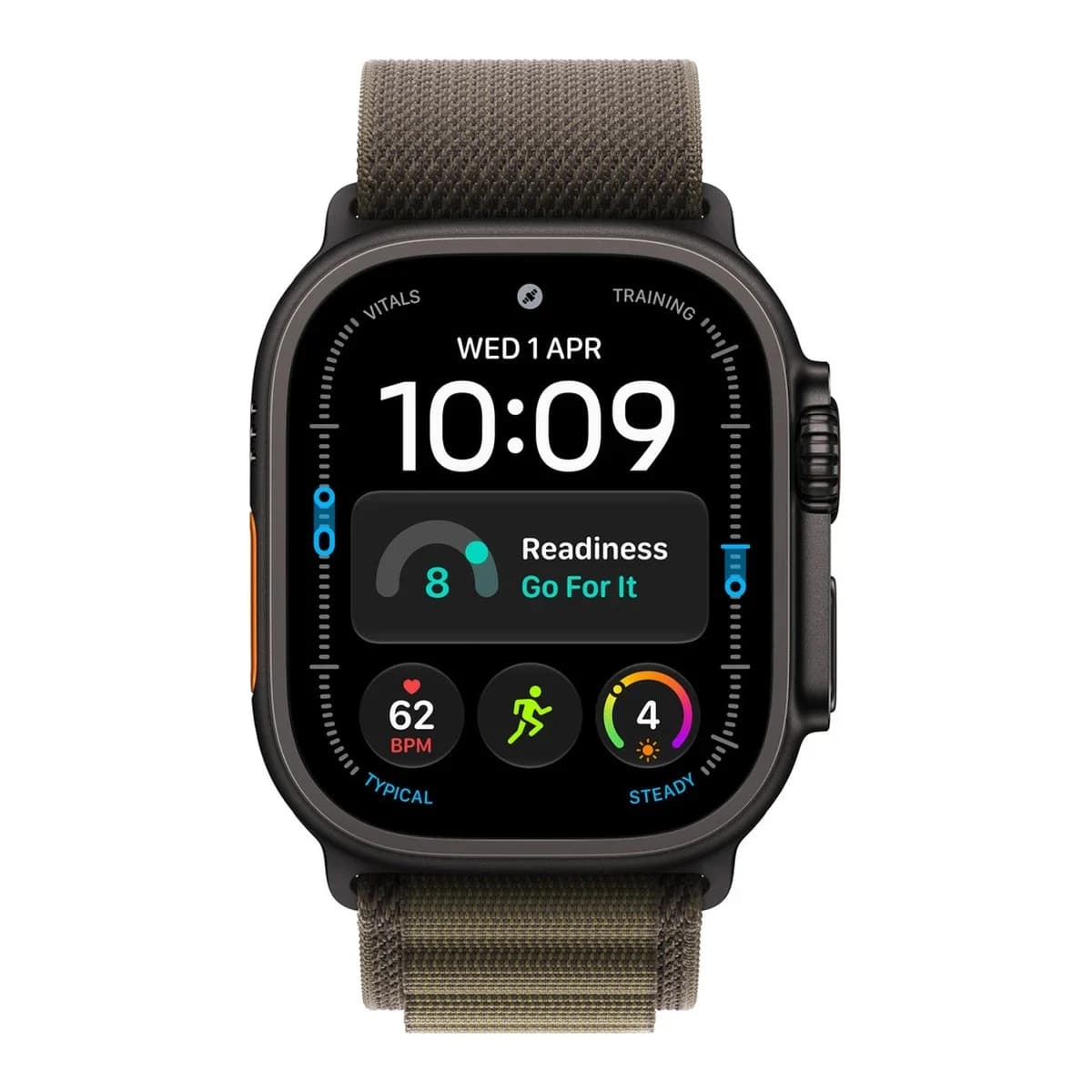 APPLE Remen za pametni sat Dark Olive Alpine Loop, 49mm, Small, Black Titanium Finish