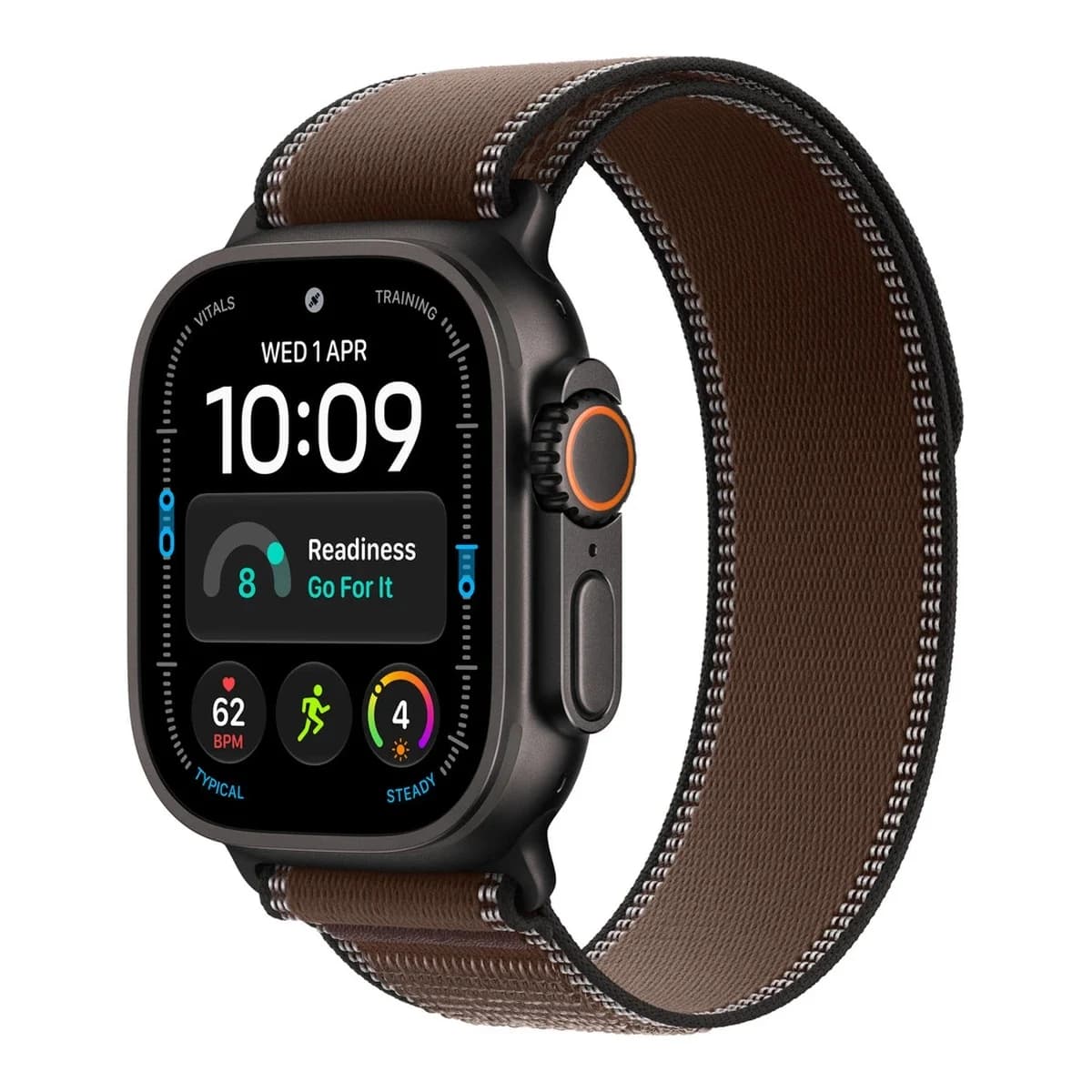 APPLE Narukvica za Apple Watch Trail Loop, 49 mm, M/L, Dark Umber, Black Titanium Finish