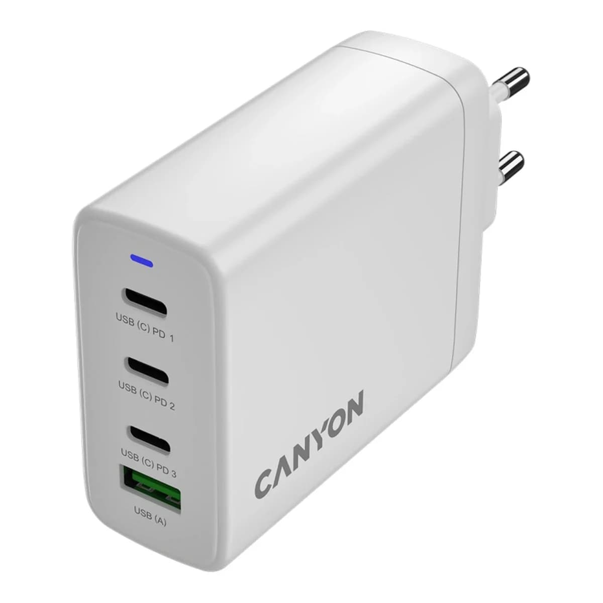 CANYON Punjač OnCharge 120 GAN, 120W, 3x USB-C + 1x USB-A, EU utikač, Bijeli