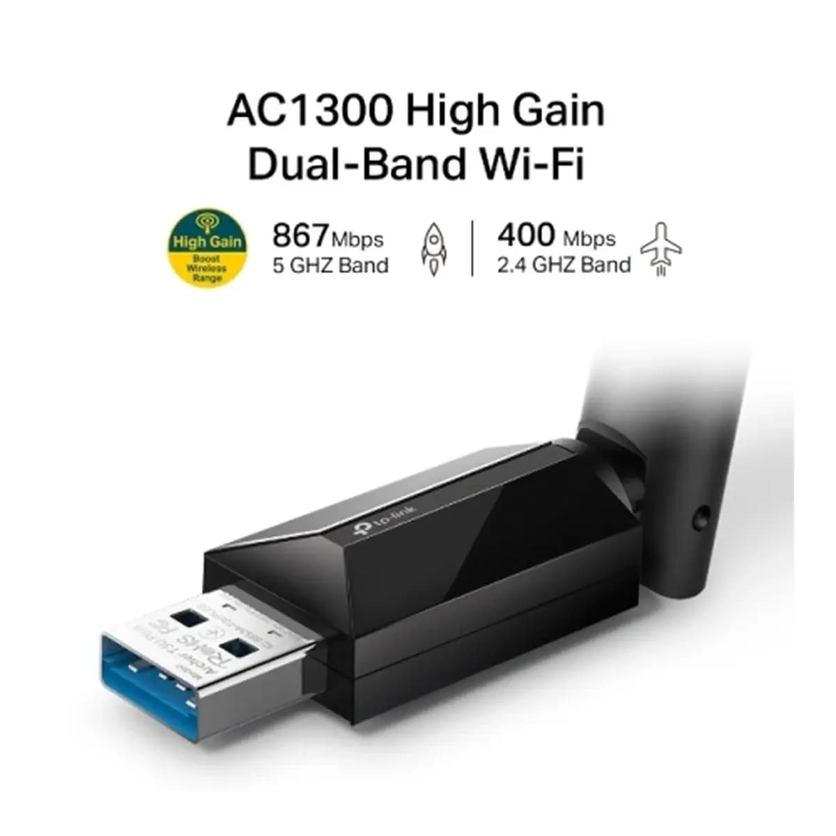 TP-LINK USB WiFi Adapter AC1300 Archer T3U Plus, Dual Band, USB 3.0, 802.11ac
