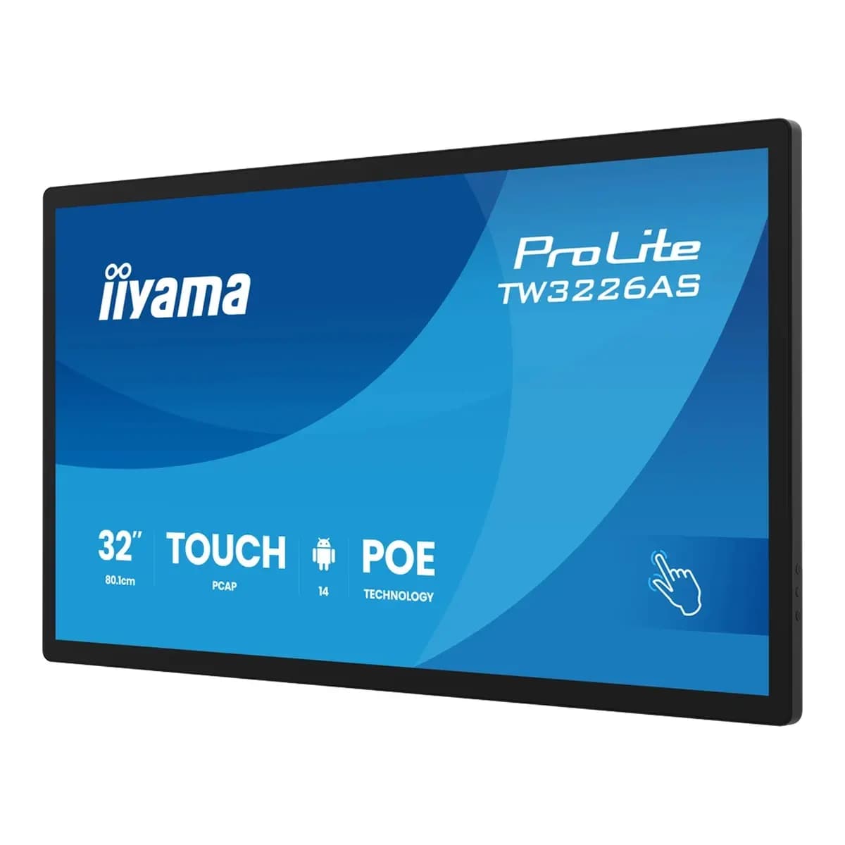 IIYAMA Monitor PROLITE TW3226AS-B3P 32" Full HD, Touchscreen, Android 14, 4GB RAM, 32GB SSD, Wi-Fi 6, Bluetooth, Gigabit Ethernet