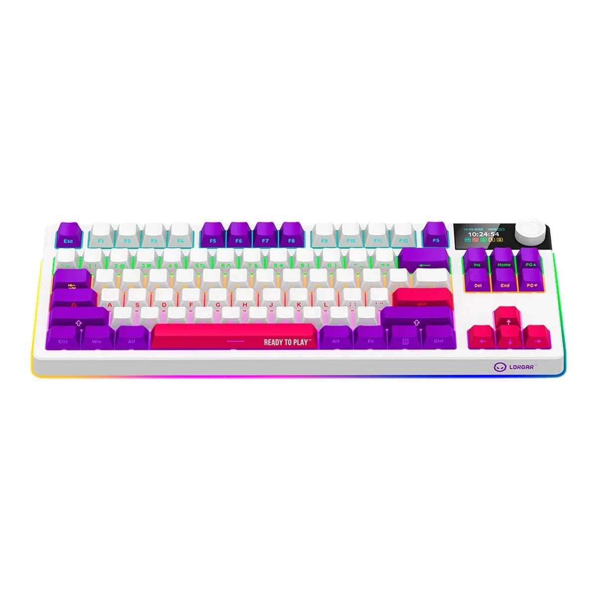 LORGAR Tastatura KBP70TKLW, Wireless, TKL, Mehanicka, Gaming, White, EN layout