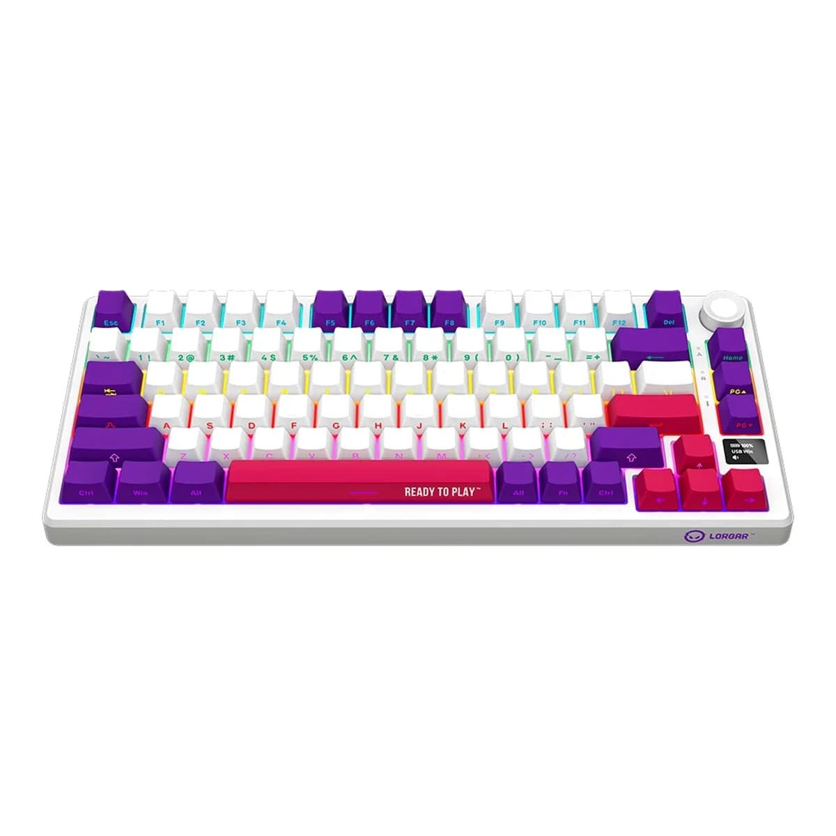 LORGAR Tastatura KBP7075W, Wireless, 75%, Mehanicka, Gaming, White, EN layout