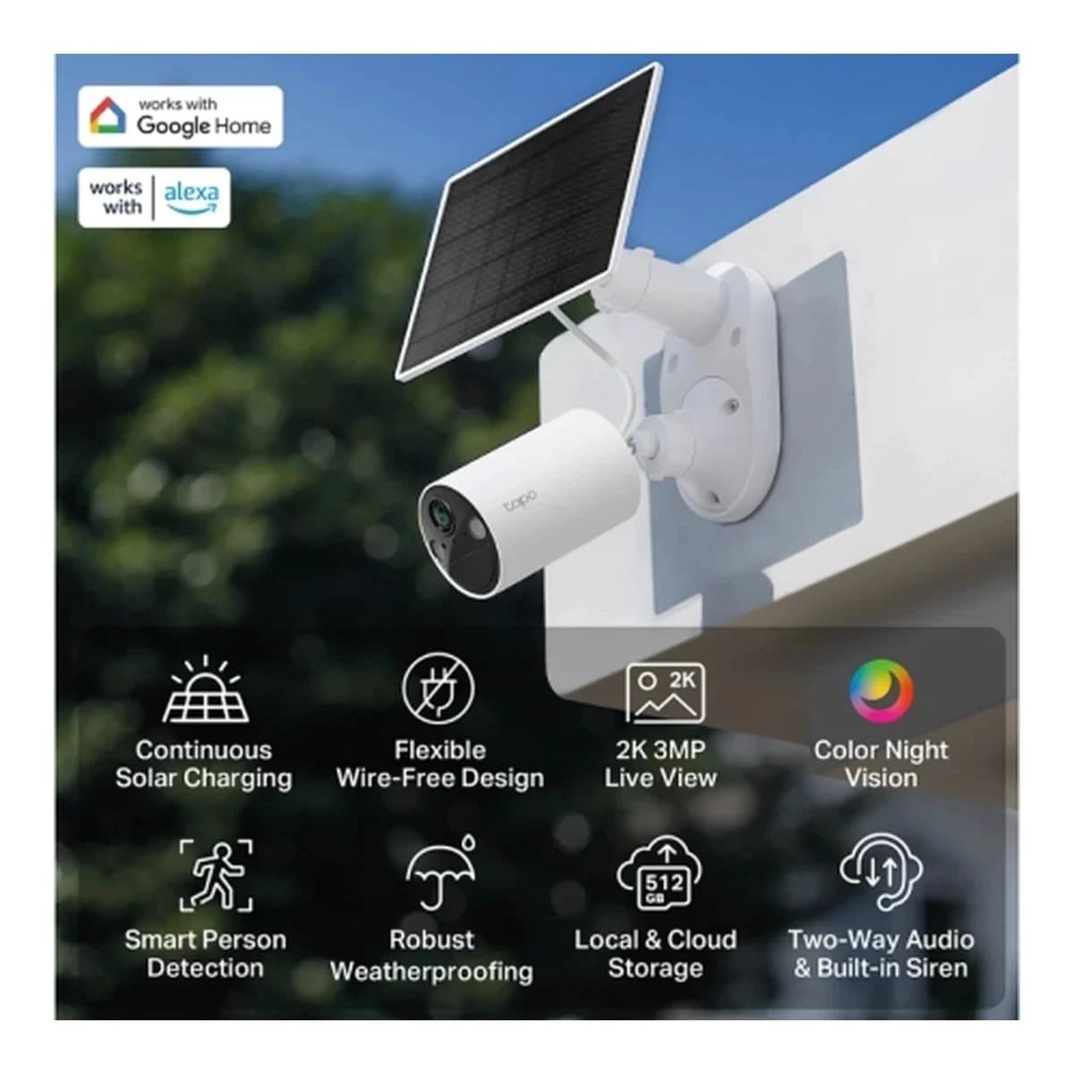 TP-LINK IP Kamera 3MP Bullet Tapo C410 KIT, Solar-Powered, WiFi, Color Night Vision, Smart Person Detection