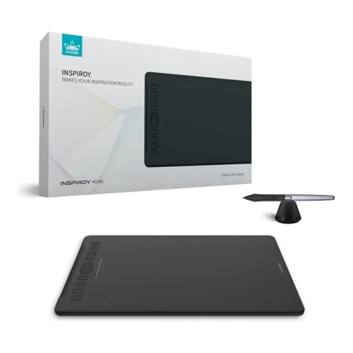 HUION Grafički Tablet Inspiroy H1161P, Radna Površina 279,4 x 174,6 mm, 8192 Nivoa Pritiska, 5080 LPI, 10 Programabilnih Tastera