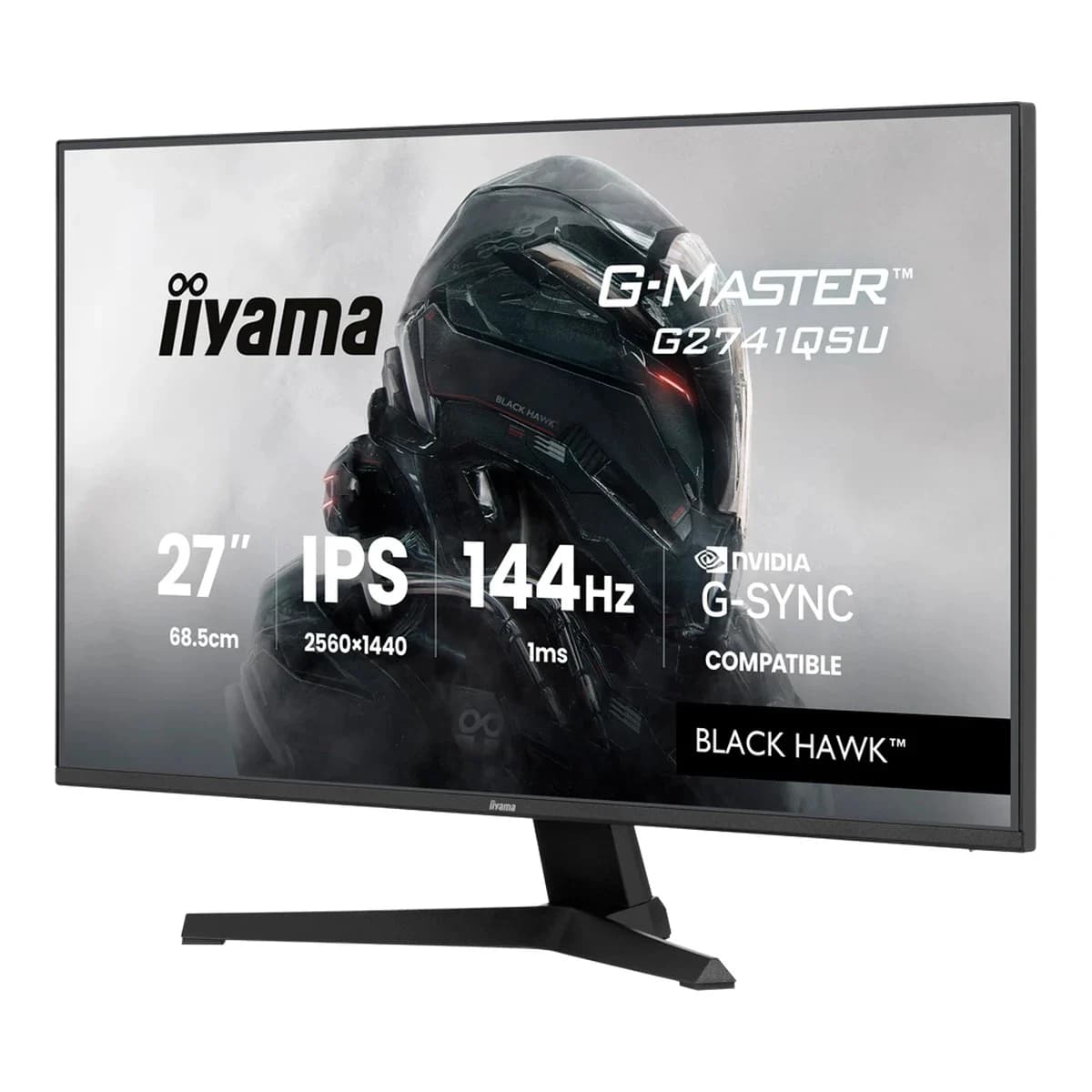 IIYAMA Monitor Gaming G-Master Black Hawk 27" QHD, IPS Panel, 144Hz, 1ms MPRT, G-SYNC Compatible, Adaptive Sync, HDMI, DisplayPort, USB 2x 2.0, Zvučnici, Black Tuner