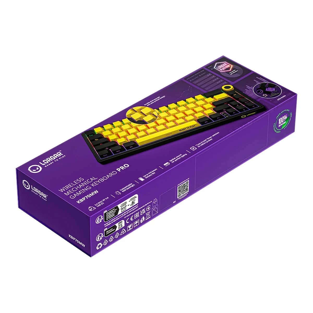 LORGAR Tastatura KBP70MW, Bezicna, 65%, Mehanicka, Gaming, EN layout