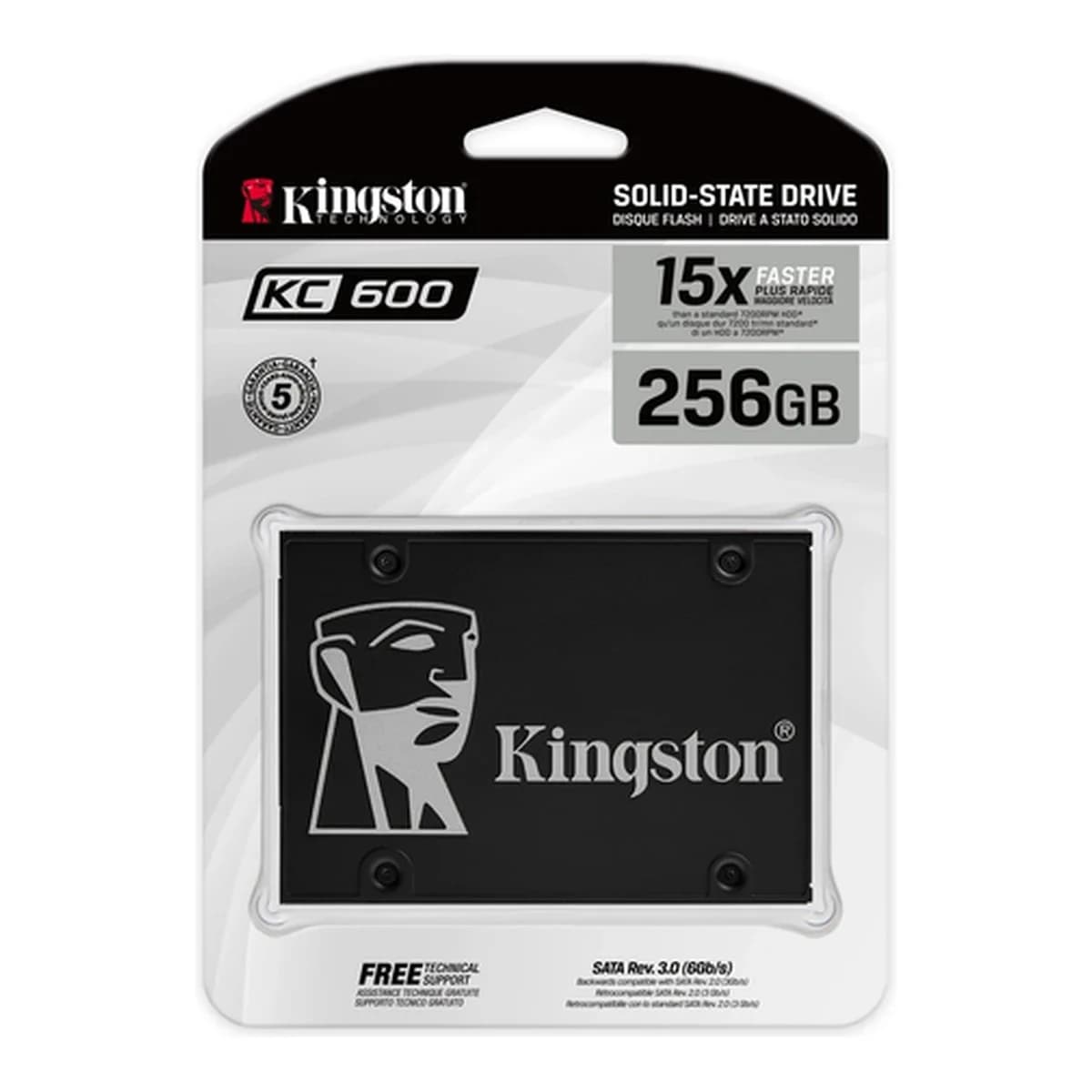 Kingston SSD 256GB 2.5" KC600SATA3,550/500MB/s3D TLC,XTS-AES 256-bit encryption