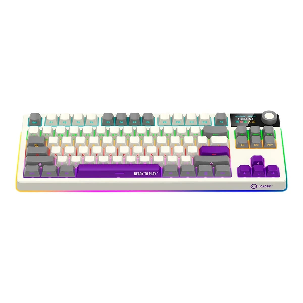 LORGAR Tastatura KBP70TKLW, Bezicna, TKL, Mehanicka, Gaming, Beige, EN Layout