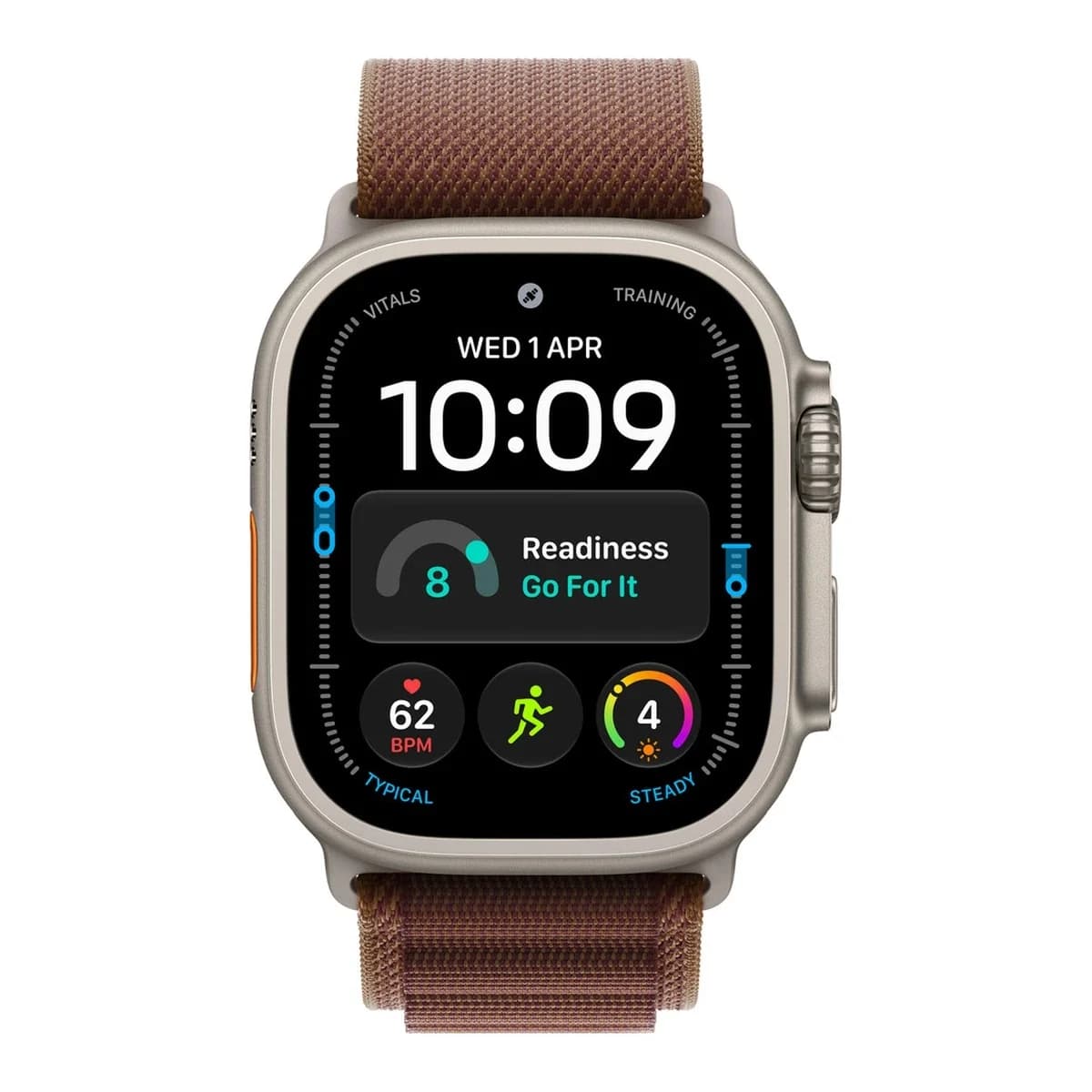 APPLE Remen za pametni sat Alpine Loop, 49 mm, Burgundy, Medium, Natural Titanium Finish