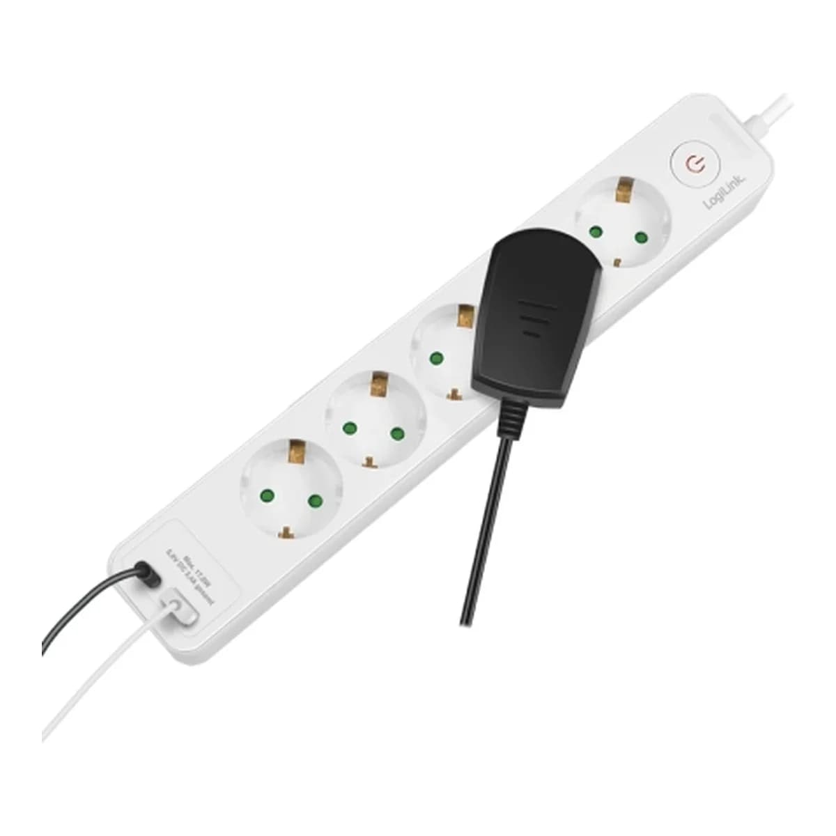 LOGILINK Produžni Kabl sa Zaštitom 1.5m LPS280U, 5 Utičnica, USB-A/USB-C, Bijeli