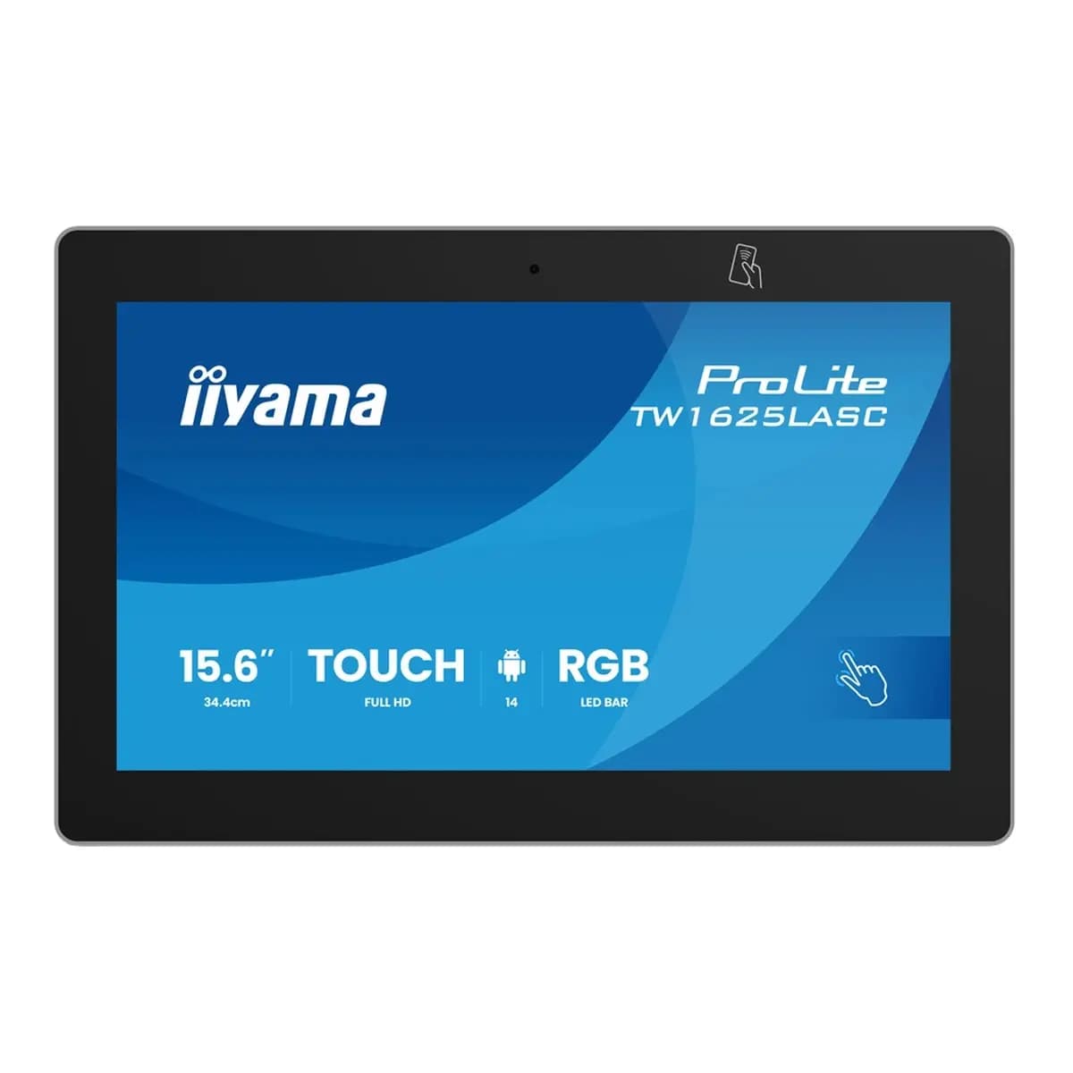 IIYAMA Monitor ProLite TW1625LASC-B3PNR 15.6", 1920x1280, IPS Panel, PCAP 10-point Touch, PoE, NFC/RFID, Android 14, USB x3, RJ45