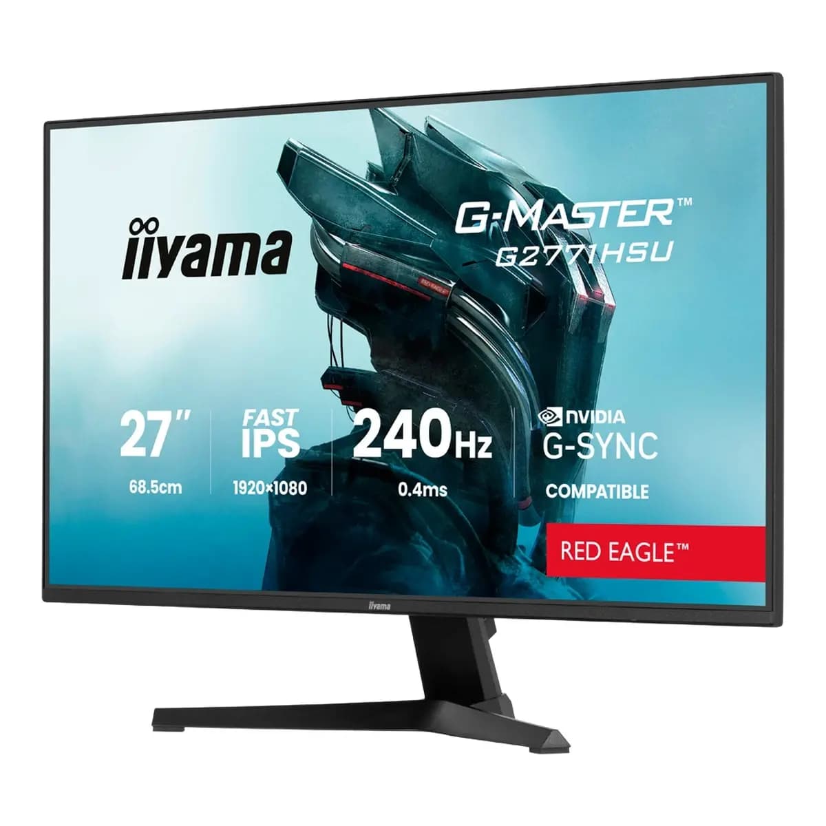 IIYAMA Monitor Gaming G-Master Red Eagle 27" Full HD, Fast IPS Panel, 240Hz, 0.4ms MPRT, G-SYNC Compatible, 2x HDMI, DisplayPort, Zvučnici, USB Hub