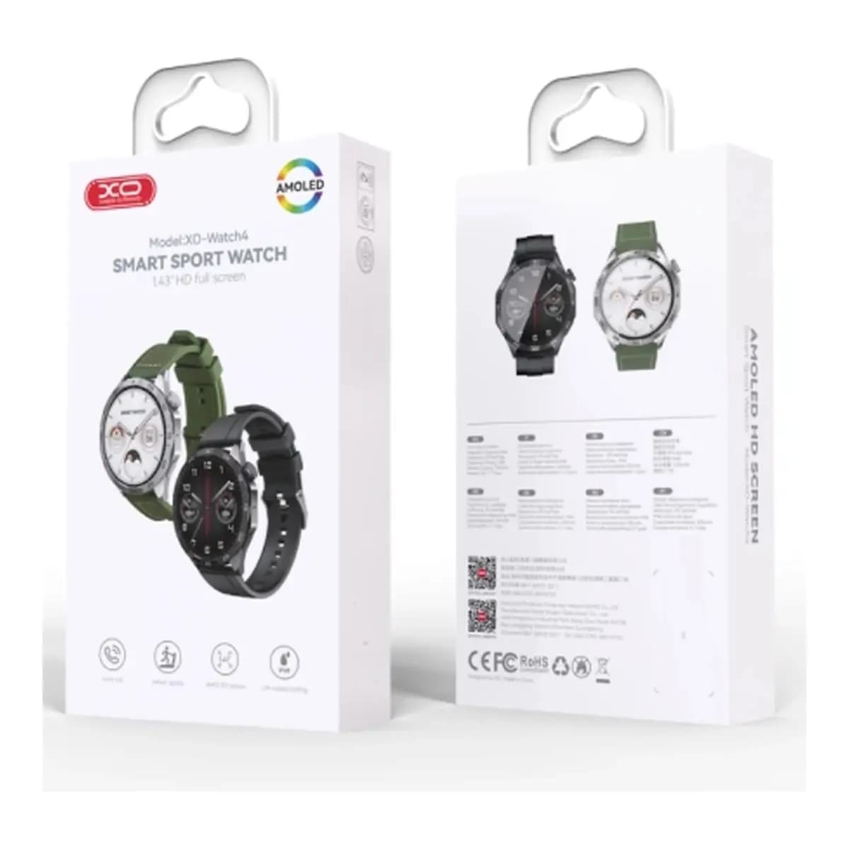XO Pametni Sat Watch 4 Sports Call 46mm AMOLED, Bluetooth 5, Voice Call, IP68, Black