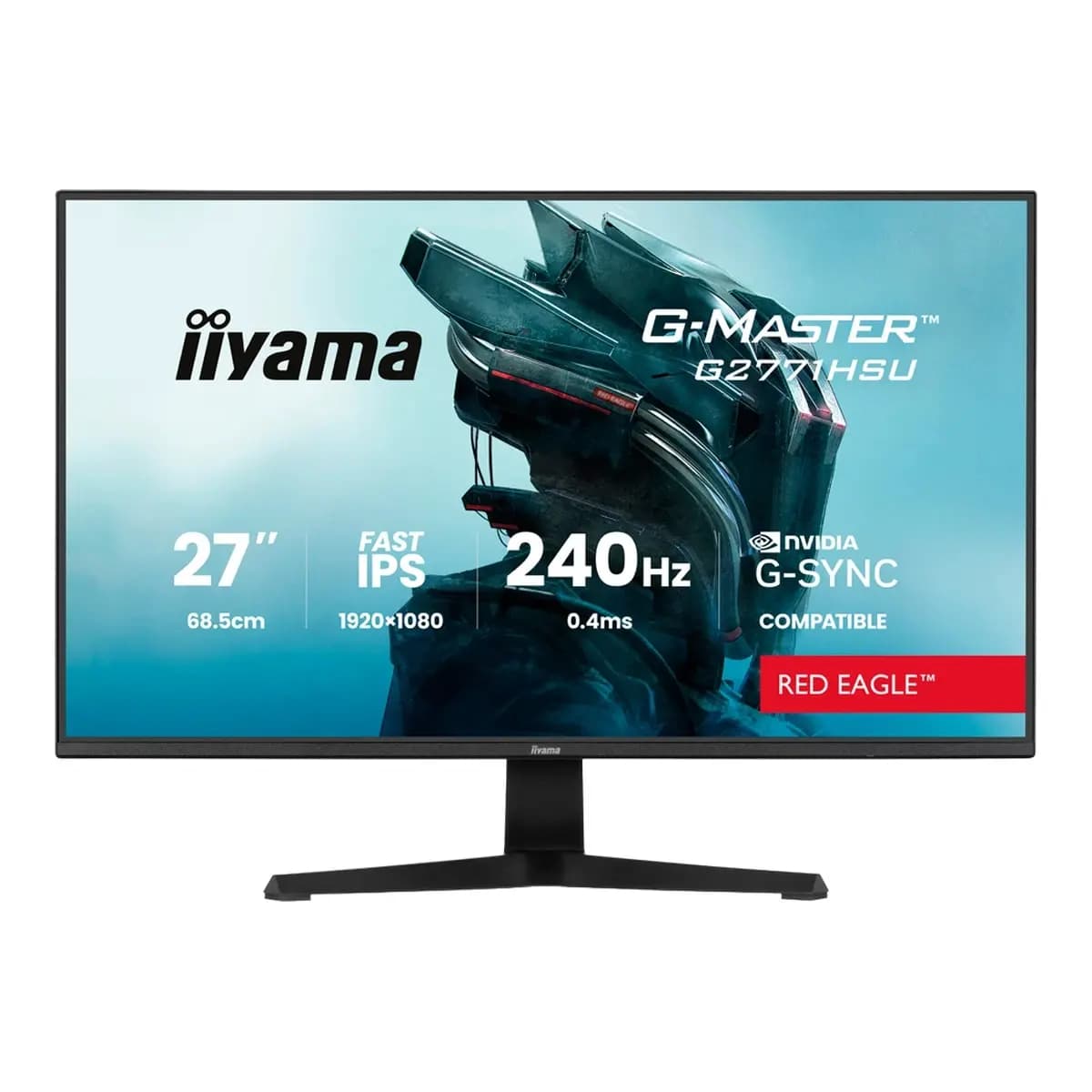 IIYAMA Monitor Gaming G-Master Red Eagle 27" Full HD, Fast IPS Panel, 240Hz, 0.4ms MPRT, G-SYNC Compatible, 2x HDMI, DisplayPort, Zvučnici, USB Hub