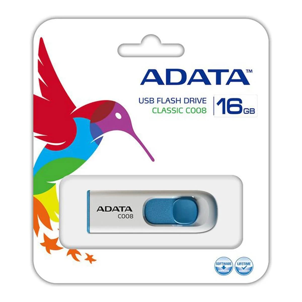ADATA UFD 16GB C008 White USB 2.0, R/W: 30/10MBps