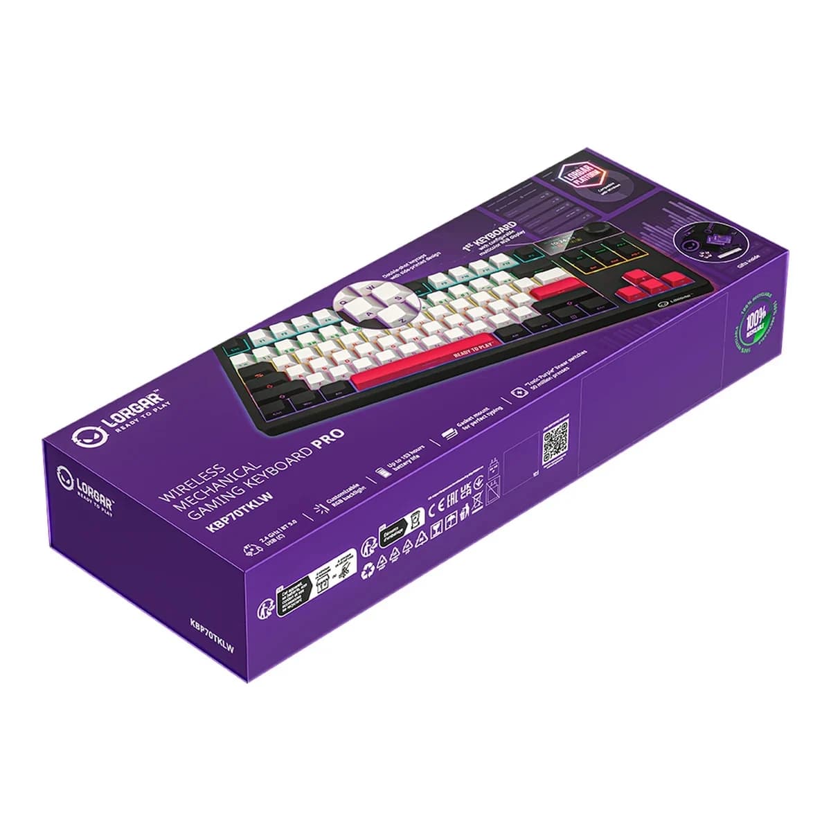 LORGAR Tastatura KBP70TKLW, Bezicna, Mehanicka, TKL, Gaming, EN layout