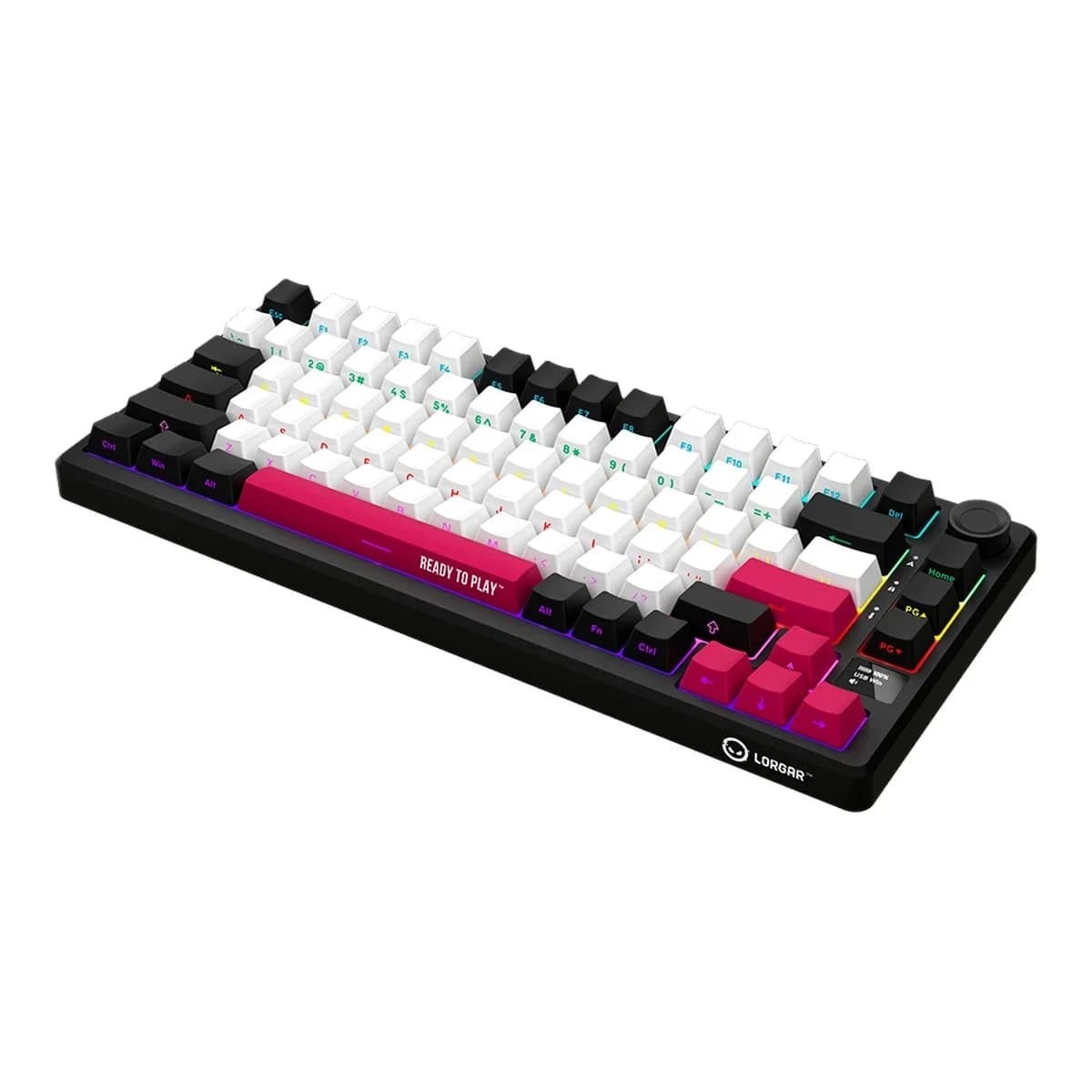 LORGAR Tastatura KBP7075W, Bezicna, Mehanicka, 75%, Gaming, Black/Red, EN raspored