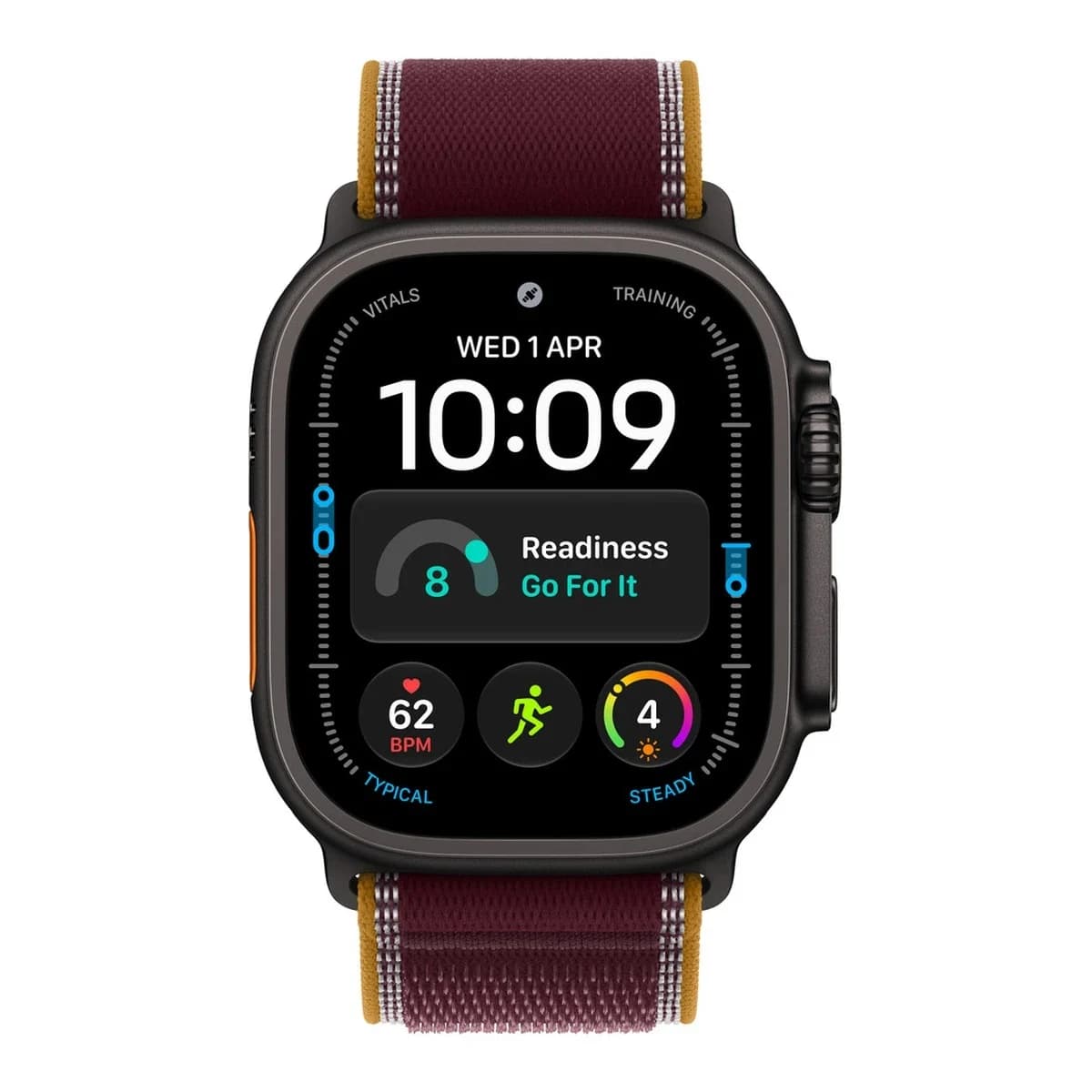 APPLE Pametni sat 49mm Burgundy Trail Loop, M/L, Black Titanium Finish