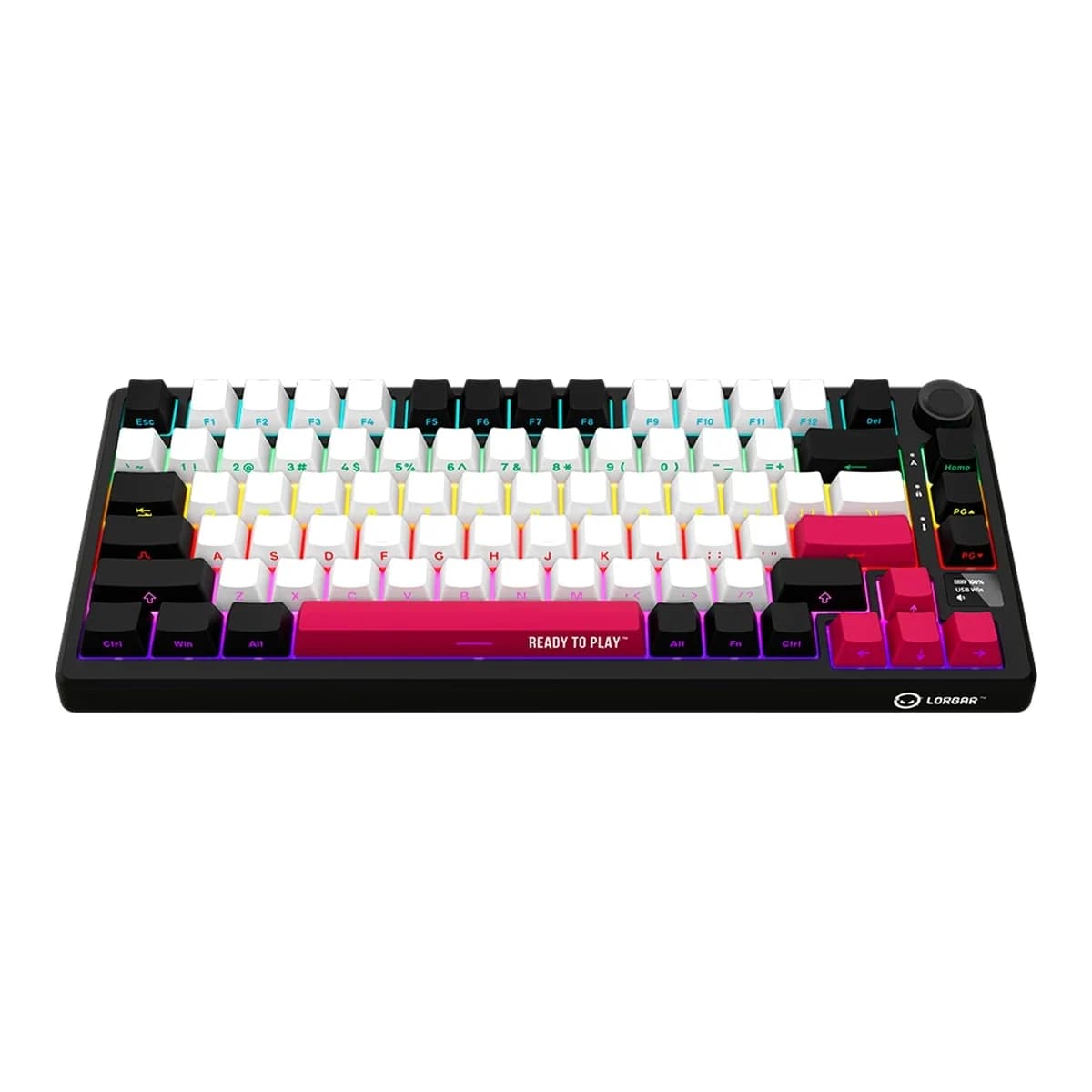 LORGAR Tastatura KBP7075W, Bezicna, Mehanicka, 75%, Gaming, Black/Red, EN raspored