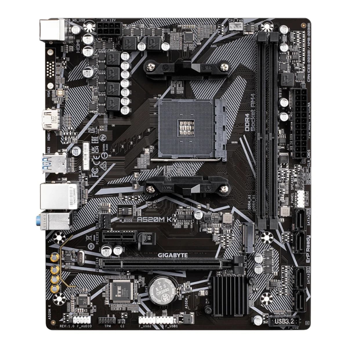 Gigabyte MB [A520M K V2 G10]AM4; 2xDDR4;M.2; 4xSATA; 6xUSBVGA, HDMI; mATX;