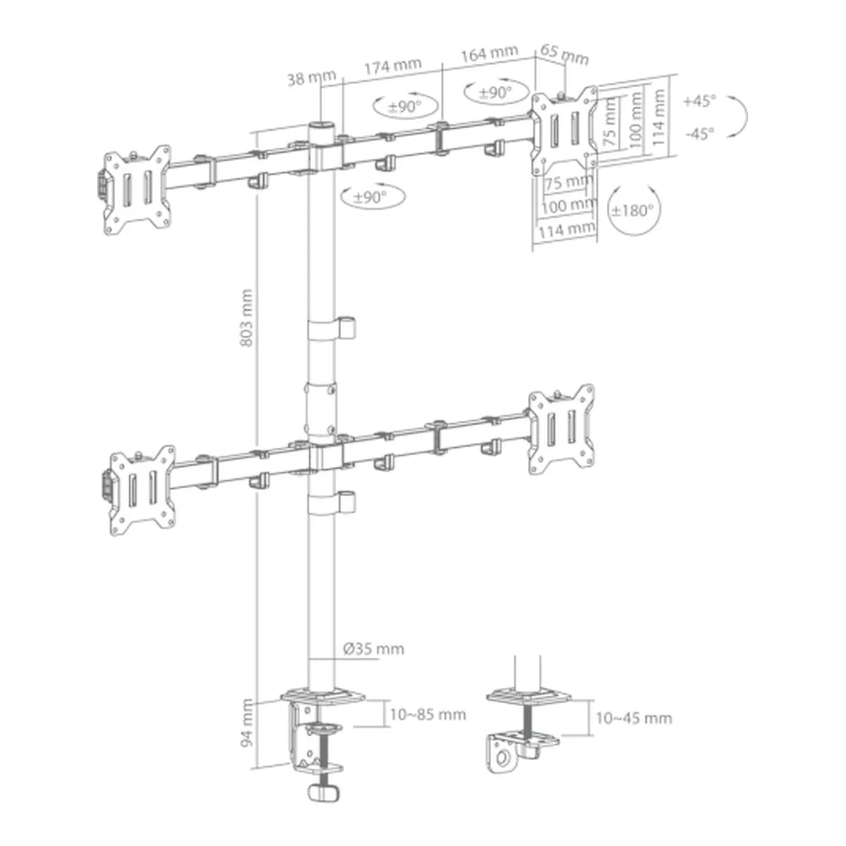 SBOX STALAK Desktop LCD-352/4-3 (17-32"/4x10kg/100x100)